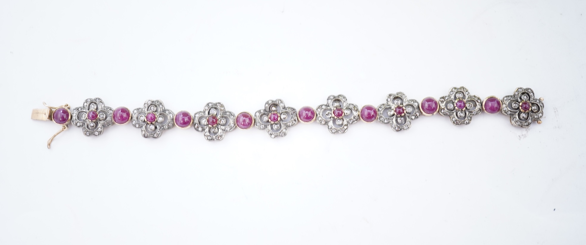 A ruby and diamond parure, India
